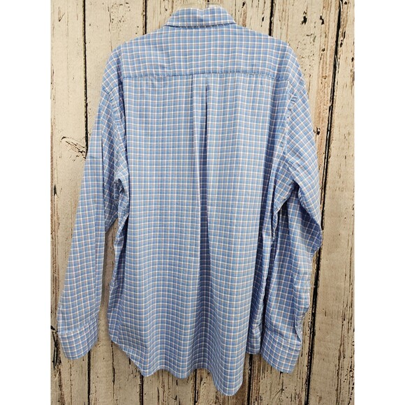 Men's XL Peter Millar Pink Blue‎ Plaid Long Sleeve Button Pocket Dress Shirt Top - Picture 5 of 7